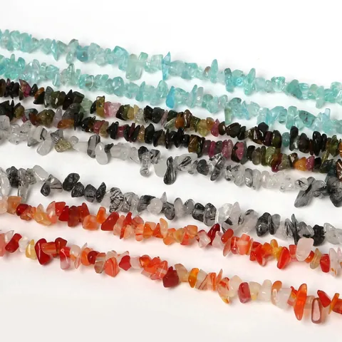 Natural Gemstone Chip Beads Irregular Stone Chips For DIY Jewelry Making Amethyst Rose Quartz Agate Crystal Healing Stone