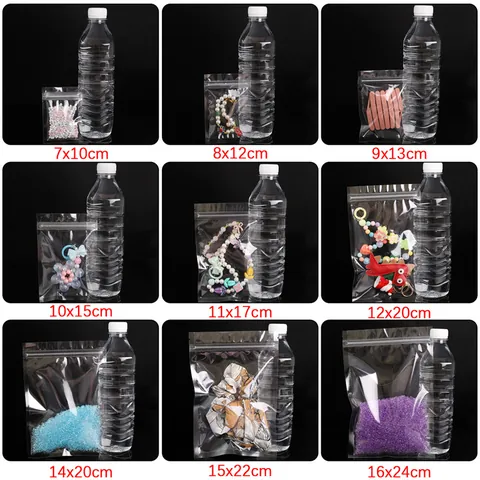 Klare PE Transparente Druckverschlussbeutel Schmuckverpackung Beutel Verdickt Wiederverschließbare Lagerung Für DIY Zubehör Kleinteile