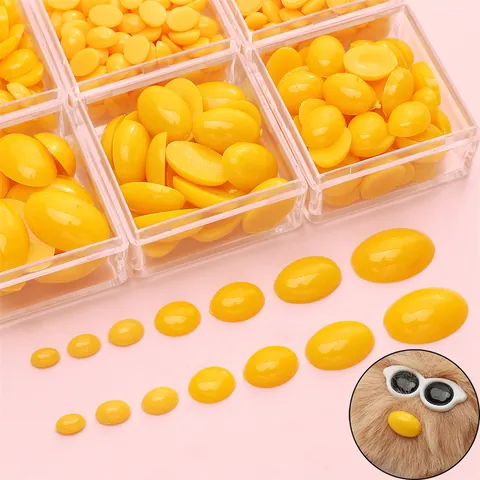 Acrylic Oval Flatback Doll Eyes Yellow Handmade Plush Toy Nose DIY Craft Material Multiple Sizes Decorative Accessories