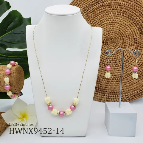 Collana Bracciale Orecchini a Forma di Fiore di Gelsomino Hawaiano Perla di Conchiglia Strass Rame Gioielli Donna Estate Spiaggia Matrimonio Festa Accessorio