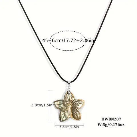 Hawaiian Style Natural Shell Pendant Necklace For Women Men Black Cord Turtle Flower Leaf Ethnic Island Beach Jewelry