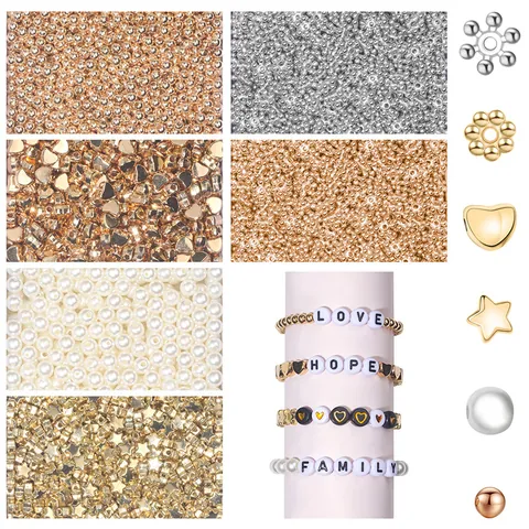 Alloy DIY Spacer Beads Star Heart Snowflake Round Shapes For Jewelry Making Bracelet Necklace Accessories Gold Silver Colors
