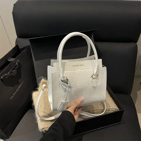 Damen Vintage Alligator Muster PU Leder Handtasche Elegante Henkeltasche Schultertasche Mit Abnehmbarem Riemen Crossbody Tasche Alltag