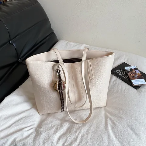 Damen Große Kapazität Krokodilmuster PU Leder Tote Bag Mode Unterarm Schultertasche Luxus Pendler Handtasche Alltagstasche