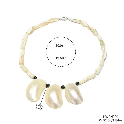 Natuurlijke Schelp Kralenketting Met 3 Grote Halve Maan Hangers Hawaïaanse Boheemse Stijl Voor Vrouwen Sieraden