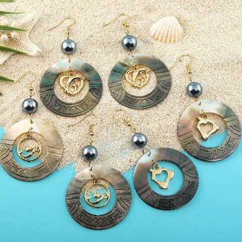 Bohemian Shell Drop Earrings For Women Ocean Starfish Turtle Whale Tail Heart Charms Alloy Vacation Jewelry