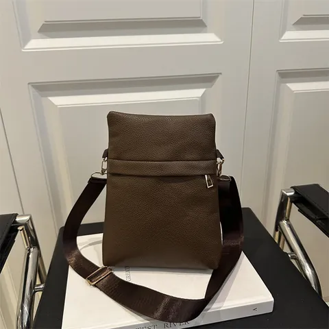 Borsa Per Cellulare Minimalista In Pelle PU Con Motivo Litchi Per Donna Con Tracolla Larga Regolabile Hardware Dorato Quotidiano