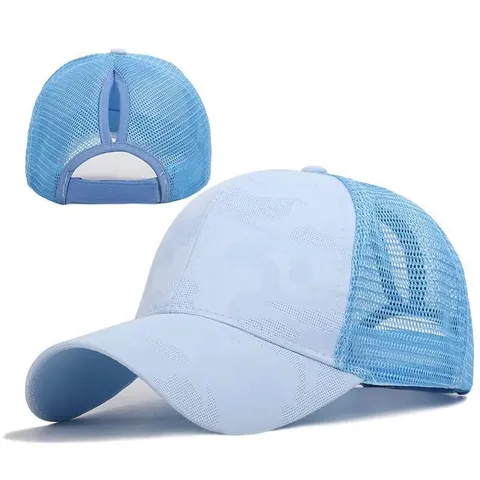 Berretto da Baseball Mimetico da Donna con Coda di Cavallo Cappello Trucker in Rete Traspirante Regolabile per Corsa Fitness