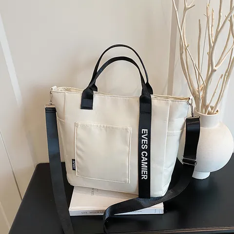 Damen Tragbare Lunch-Tasche Große Kapazität Stoff Tote Handtasche Mit Schultergurt Für Büro Studenten Outdoor Picknick Aufbewahrung