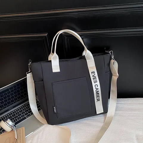 Damen Tragbare Lunch-Tasche Große Kapazität Stoff Tote Handtasche Mit Schultergurt Für Büro Studenten Outdoor Picknick Aufbewahrung