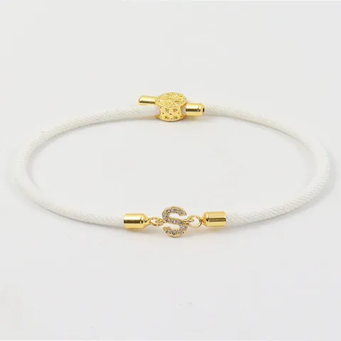 Initial Buchstabe Geflochtenes Seil Armband Vergoldetes Kupfer Zirkonia Personalisiert Einstellbar Mode Schmuck Für Damen Herren