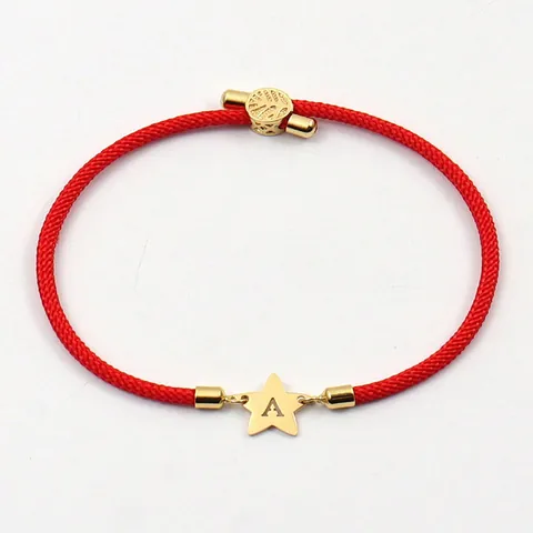 Edelstahl Stern Anfangsbuchstabe Geflochtenes Seil Armband Für Damen Herren Minimalistisches Verstellbares Handgemachtes Schmuck Geschenk Zubehör