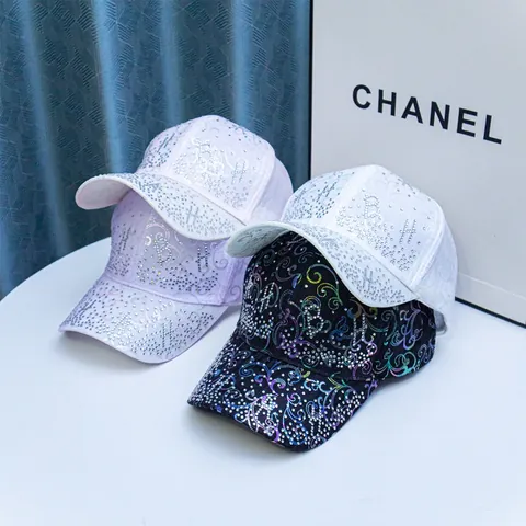 Berretto da Baseball da Donna di Lusso con Lettere in Strass Cappello Parasole in Rete Traspirante Motivo Dorato Regolabile Moda