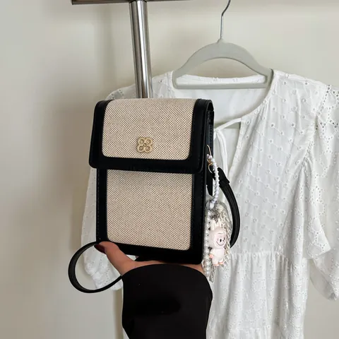 Sac Bandoulière Mini pour Femmes Pochette Téléphone Minimaliste Bloc de Couleur Toile Cuir PU Avec Boucle Fleur Petit Sac Carré