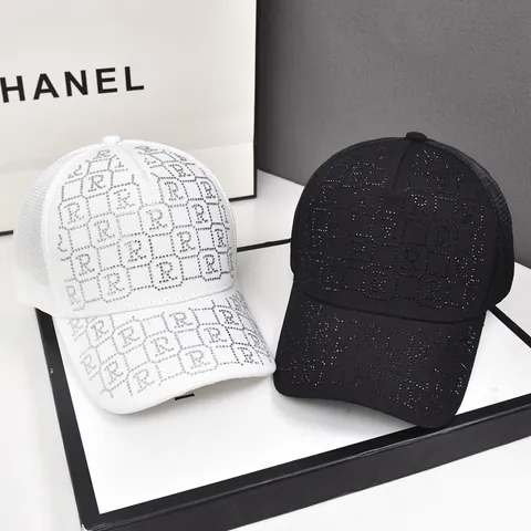 Berretto da Baseball da Donna in Rete con Motivo a Lettere di Strass Cappello Parasole Traspirante Estivo Regolabile Casual Lucido