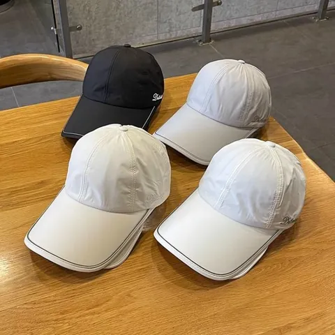 Women Quick Dry Baseball Cap With Ponytail Hole Long Retractable Brim UV Protection Reflective Strip Outdoor Sun Hat