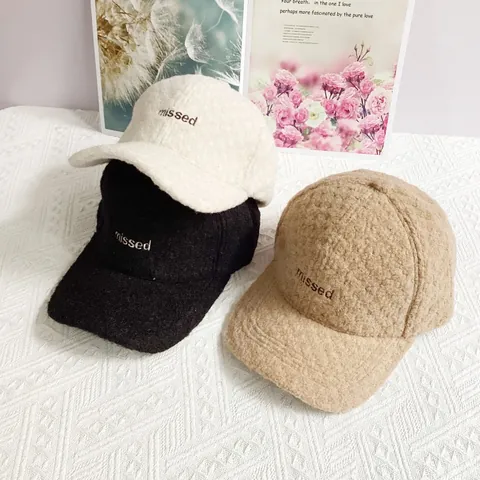Winter Warme Boucle Baseballkappe Damen Herren Koreanische Buchstaben Stickerei Verstellbare Lässige Snapback Hut Für Herbst Winter Outdoor