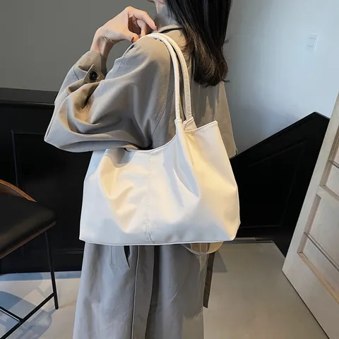 Borsa Tote Donna Grande Capacità Morbida Pelle PU Pieghe Borsa a Spalla Minimalista Pendolare Borsa a Mano Vintage Cuciture Verticali Borsa Scuola
