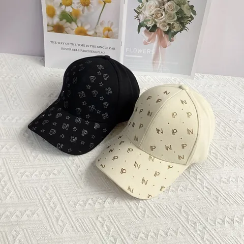 Damen Baseballkappe Baumwolle Strass Buchstaben Stern Verstellbar Mode Freizeit Outdoor Sonnenhut Streetwear Kopfbedeckung