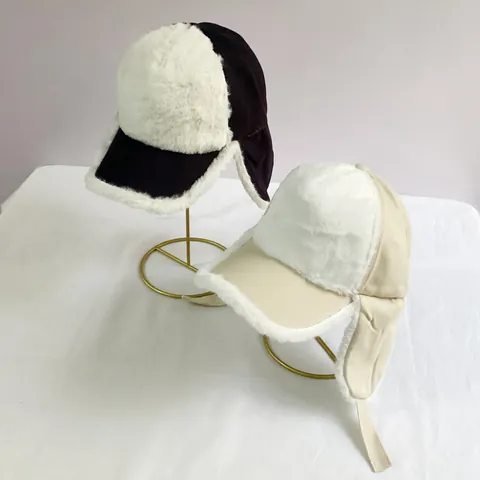 Winter Warme Ushanka Hoed Voor Heren Dames Winddicht Konijnenbont-Imitatie Gevoerd Aviator Hoed Met Oorkleppen Outdoor Honkbalpet