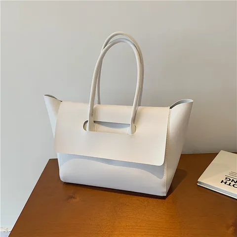 Sac Fourre-tout Minimaliste de Grande Capacité pour Femmes en Cuir PU Sac Aile Vintage Sac à Main Bandoulière Urbain