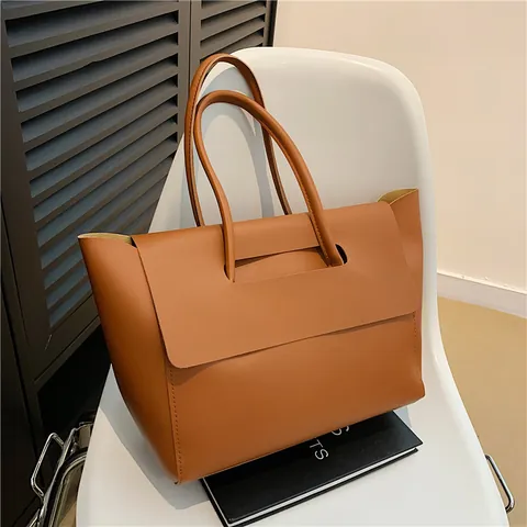Sac Fourre-tout Minimaliste de Grande Capacité pour Femmes en Cuir PU Sac Aile Vintage Sac à Main Bandoulière Urbain