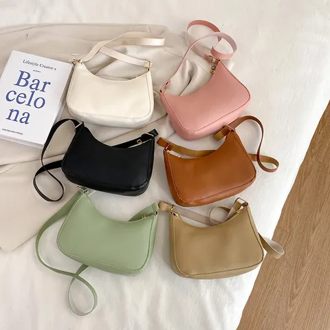 Damen Vintage PU Leder Achseltasche Minimalistische Halbmond Schultertasche Für Den Täglichen Arbeitsweg High End Western Style Kleine Handtasche
