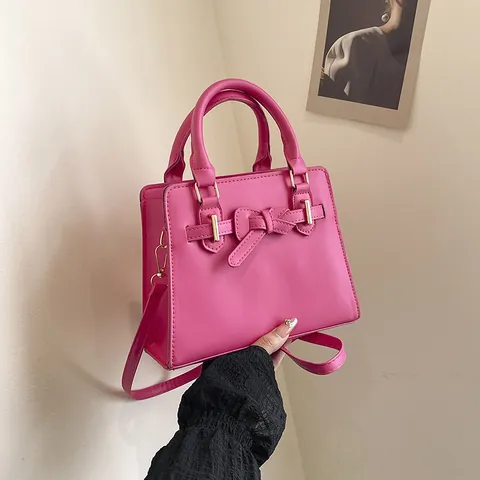 Damen Elegante PU Leder Handtasche Mit Schleife Dekor Gold Hardware Schulter Umhängetasche Für Casual Office Alltag