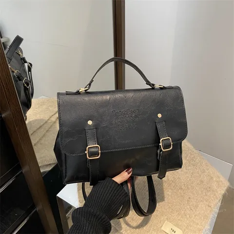 Zaino alla Moda in Pelle PU Vintage per Donna Retrò Grande Capacità Borsa a Mano Pendolare Casual Stile College Borsa Scuola
