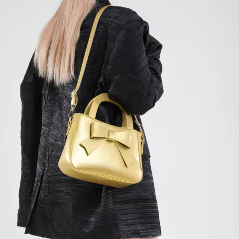 Bolso de Mano de Cuero PU con Lazo de Moda Bolso de Hombro de Estilo Coreano Dulce Correa Ajustable Bolso de Mano de Color Sólido para Mujeres