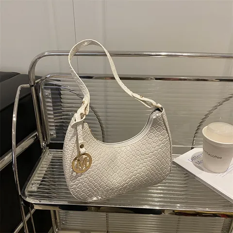 Damen Mode Webmuster Hobo Achseltasche Kunstleder Krokodil Textur Rund Metall Anhänger Umhängetasche Täglich Handtasche