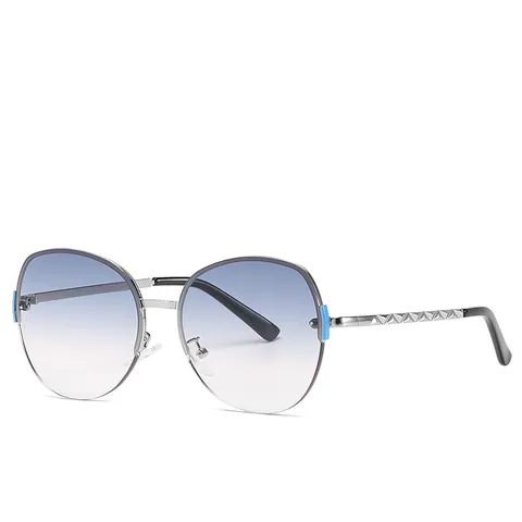 Fashion Women Rimless Butterfly Sunglasses Metal Frame UV400 Gradient Lens Trendy Street Style Sun Glasses For Outdoor Party