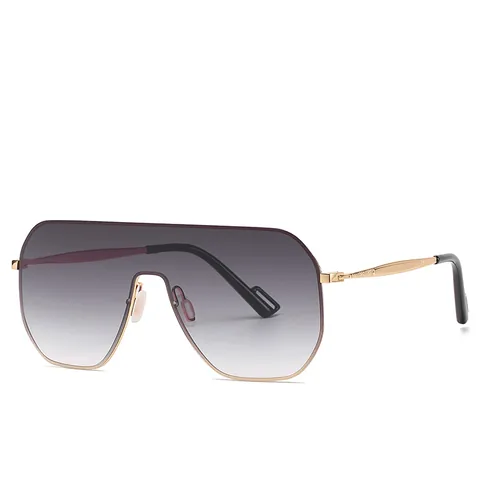 Oversized Shield Sunglasses One Piece Frameless Metal Frame UV400 Gradient PC Lens Fashion Eyewear For Men Women Outdoor
