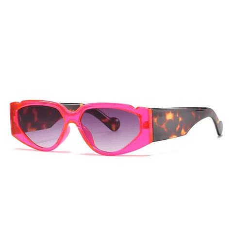 Occhiali da Sole Geometrici Cat Eye Trendy a Montatura Piccola Montatura PC Lenti HD Protezione UV400 Occhiali da Moda Retro per Viaggi Festa