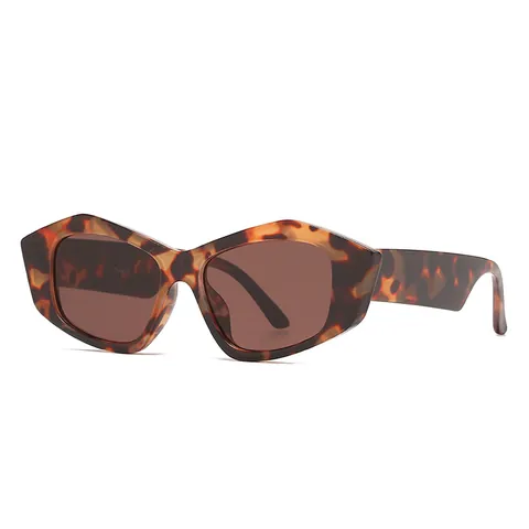 Mode Geometrische Cat-Eye-Sonnenbrille UV400 Schutz PC-Gläser Unisex Vintage Polygon Sonnenbrille Für Outdoor-Reisen Autofahren