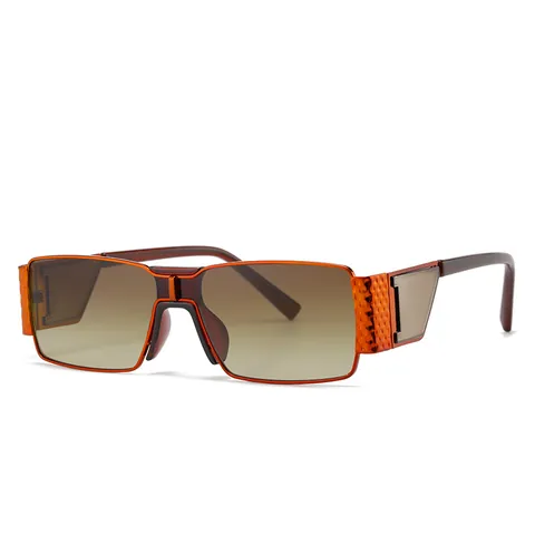 Retro Metal Small Square Frame Sunglasses For Unisex Fashion Vintage UV400 Protection Gradient Lens Eyewear Sun Glasses