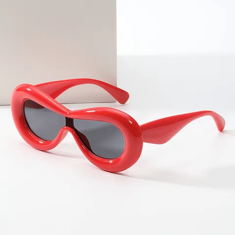 Occhiali da Sole Fashion Oversize Bubble Donna Uomo Y2K Retro Future Style Montatura Spessa UV400 Oval Trendy Eyewear
