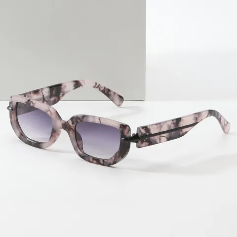 Gafas de Sol Vintage de Polígono Irregular para Mujeres Hombres Moda Montura de PC Lente de AC Protección UV400 Gafas Rectangulares