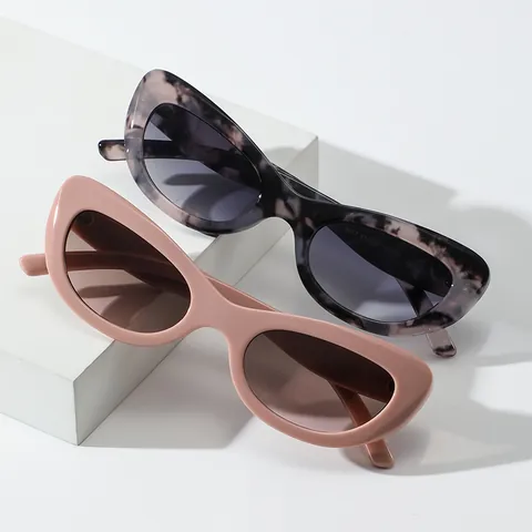 Occhiali da Sole Vintage Occhi di Gatto Donna Montatura PC Lenti AC Protezione UV400 Moda Montatura Piccola per Esterno Viaggi