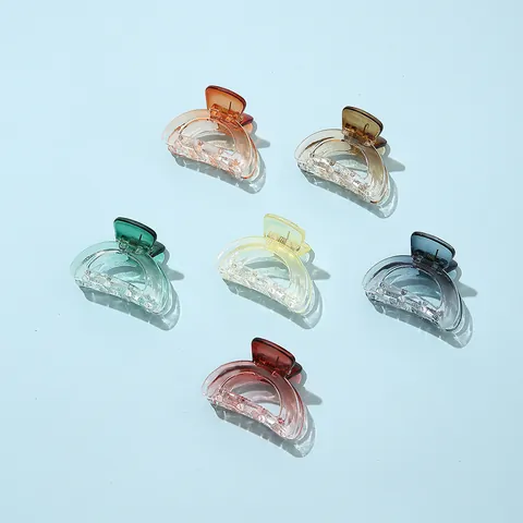 Piccole Mollette a Artiglio in Acrilico Colori Caramella Trasparenti Sfumate Mini Mollette Geometriche per Capelli Donna Ragazze Accessori