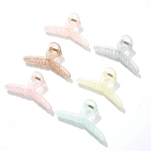 Large Frosted Shark Hair Claw Clip Square Matte Resin Hairpin With Metal Spring Fashion Headpiece For Women Daily Styling