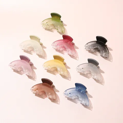Mollette per Capelli in Acrilico Sfumato Tonde Geometriche in Resina per Donne Bambini Accessori per lo Styling Capelli