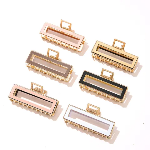 Eleganter Geometrischer Legierung Haarklammer Mit Essigsäure-Platte Rechteckiger Metall Haifisch-Clip Für Damen Haarstyling-Zubehör