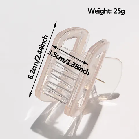 Women Iridescent Geometric Rectangular Hollow Acrylic Hair Claw Clip Pearlescent Aurora Hairpin Styling Hair Accessories