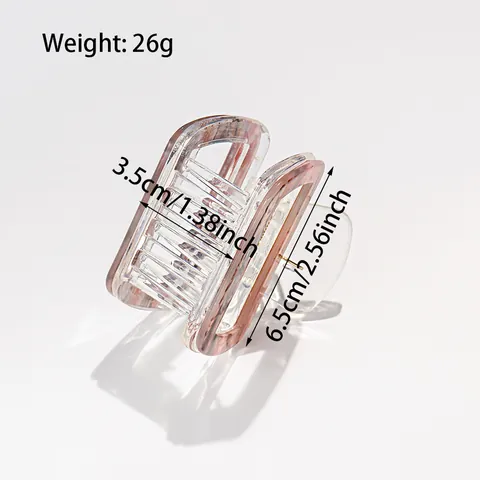 Geometrische Gestreifte Acryl Haarklammer Quadratisch Hohl Marmormuster Haarschmuck Für Frauen Hochpferdeschwanz Styling Tool