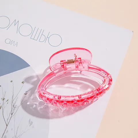 Donna Ragazze Dolci Colori Caramella Acrilico Mollette per Capelli Svuotato Ovale Geometrico Fermagli Traslucidi Accessori Capelli