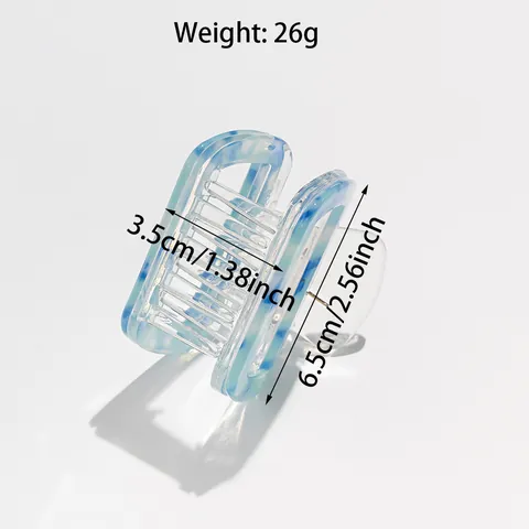 Korean Style Acetate Square Hair Claw Clip Marble Pattern Rectangular Hair Clamp Non-Slip Elegant Hairpin For Women Jewelry