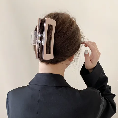 Molletta Per Capelli Grande Rettangolare Vuota In Acrilico Artiglio Semplice Minimalista Stile Coreano Accessorio Per Capelli Donna