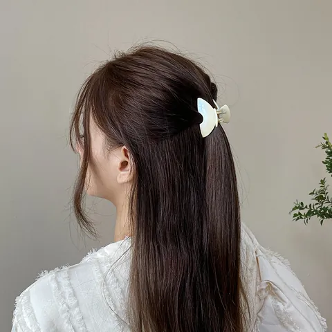 Pince à Cheveux Crabe à Paillettes Style Coréen Forme d'Éventail en Acrylique Pour Femmes Filles Accessoires de Coiffure