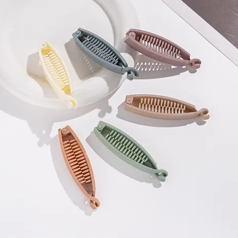 Pinces à Cheveux Banane Mat Minimalistes de Style Coréen pour Femmes Support de Queue de Cheval Vertical en Résine Durable